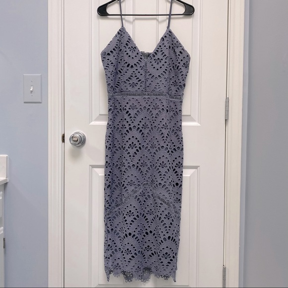 Periwinkle Lace Midi Dress - Picture 5 of 12
